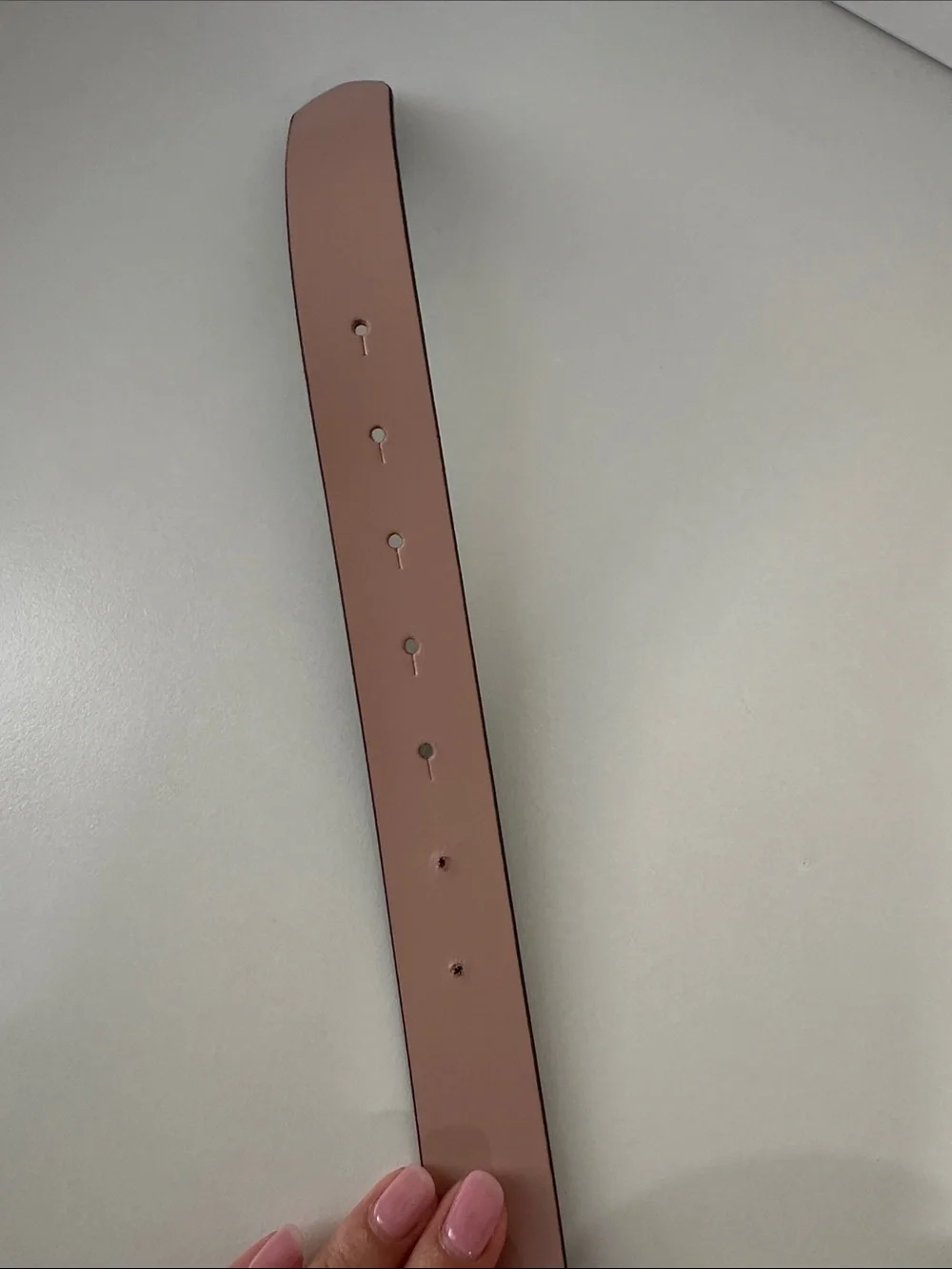 Calvin Klein Blush Pink Leather Belt with Silver Logo Buckle